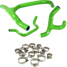 Samco Kawasaki KX450F 12-15 'Y' Piece Race Design Green Radiator Hose and Clip Kit Combo