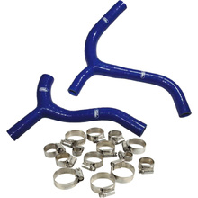 Samco Kawasaki KX450F 19-23 'Y' Piece Race Design Blue Radiator Hose and Clip Kit Combo