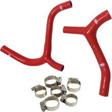 Samco Kawasaki KX450F 19-23 'Y' Piece Race Design Red Radiator Hose and Clip Kit Combo