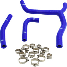 Samco Kawasaki KX250F 21-24 'Y' Piece Race Design Blue Radiator Hose and Clip Kit Combo