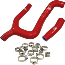 Samco Gas Gas MC250F 21-23 'Y' Piece Race Design Red Radiator Hose and Clip Kit Combo