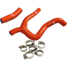 Samco KTM 250 EXC-F 20-23 Thermostat Bypass Orange Radiator Hose and Clip Kit Combo