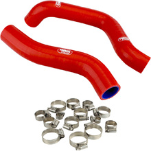 Samco Gas Gas EC250F 21-23 Thermostat Bypass Red Radiator Hose and Clip Kit Combo