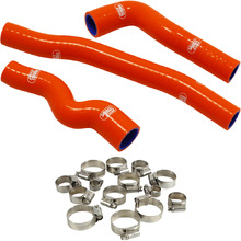 Samco KTM 150 EXC TPI 20-23 Thermostat Bypass Orange Radiator Hose and Clip Kit Combo