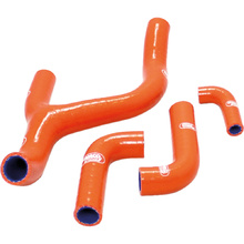 Samco KTM 250EXCF 14-16 350EXCF 12-16 'Y' Piece Race Design Orange Radiator Hose Kit