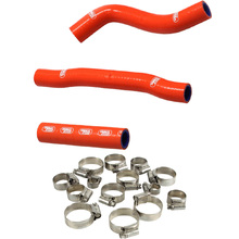 Samco KTM 250/350EXCF 17-19 250/350SXF 16-18 Thermostat Bypass Orange Radiator Hose and Clip Kit Combo