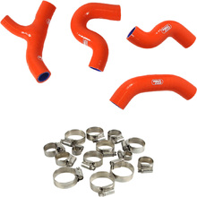 Samco KTM 85SX 18-24 Orange Radiator Hose and Clip Kit Combo