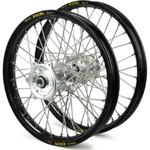 Talon/Excel Takasago Kawsaki KX125/250 2003 21"/19" Black/Silver Wheel Set
