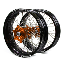 Talon/SM Pro Platinum KTM EXC/EXC-F 03-15 Black/Orange Non Cushed Motard Wheel Set