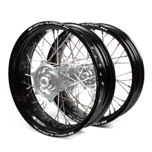 Talon/SM Pro Platinum Honda CRF250/450X 04-17 Black/Silver Non Cushed Motard Wheel Set