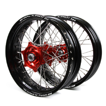 Talon/SM Pro Platinum Suzuki RMZ250/450 05-27 Black/Red Non Cushed Motard Wheel Set