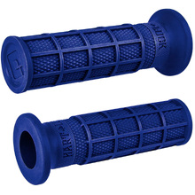ODI Road V-Twin Hart Luck Full Waffle Single Ply 1" Dark Blue Grips
