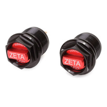 Zeta Black/Red SHOWA Front Fork Bottom Adjusters